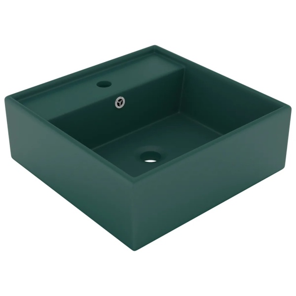 Chiuvetă Lux Preaplin Verde Inchis Mat 41x41 cm Ceramică Pătrat 146948